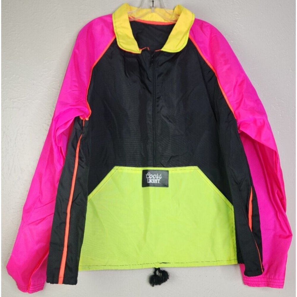 Vintage Coors Light "The Silver Bullet" Nylon Jacket Large Retro Sailing outdoor